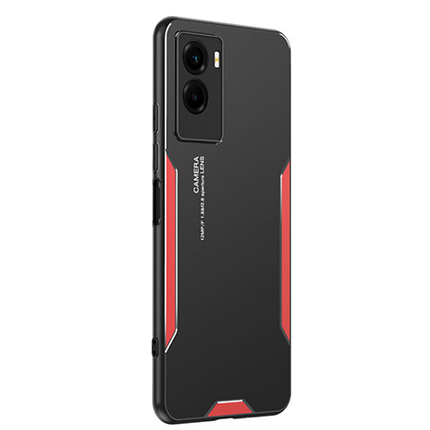 Funda Lujo Marco de Aluminio y Silicona Carcasa Bumper PB2 para Vivo Y55s (2021) Rojo