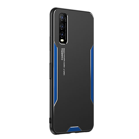 Funda Lujo Marco de Aluminio y Silicona Carcasa Bumper PB2 para Vivo Y70S 5G Azul