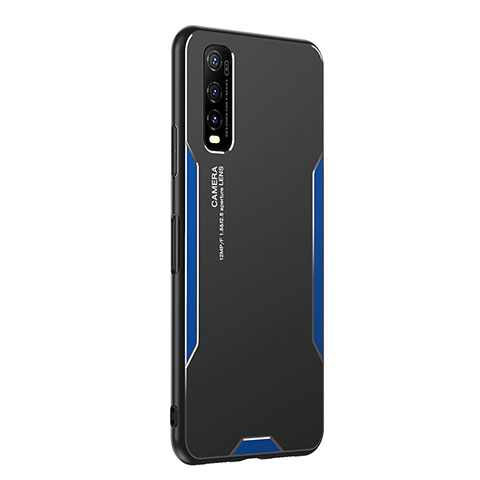 Funda Lujo Marco de Aluminio y Silicona Carcasa Bumper PB2 para Vivo Y70t 5G Azul