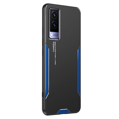 Funda Lujo Marco de Aluminio y Silicona Carcasa Bumper PB2 para Vivo Y71t 5G Azul