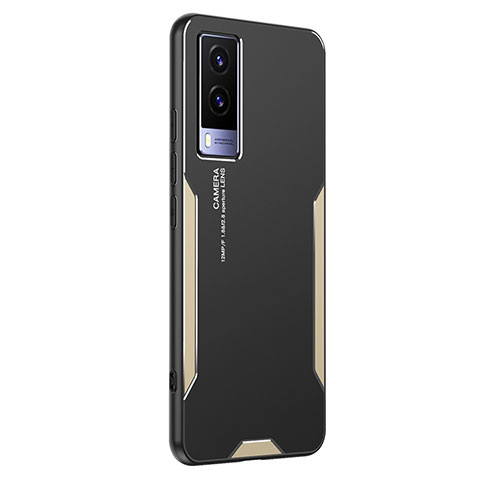 Funda Lujo Marco de Aluminio y Silicona Carcasa Bumper PB2 para Vivo Y71t 5G Oro