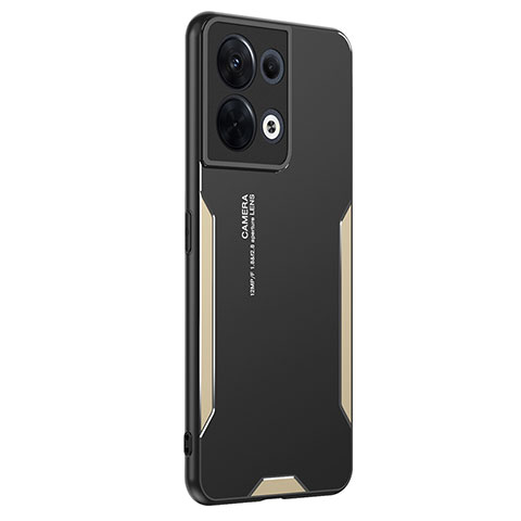 Funda Lujo Marco de Aluminio y Silicona Carcasa Bumper PB2 para Xiaomi Redmi Note 13 Pro 5G Oro