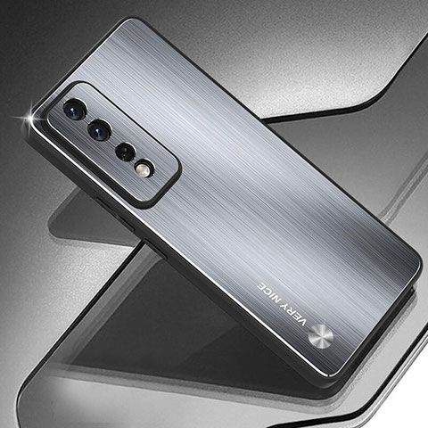 Funda Lujo Marco de Aluminio y Silicona Carcasa Bumper TB1 para Huawei Honor 80 GT 5G Plata