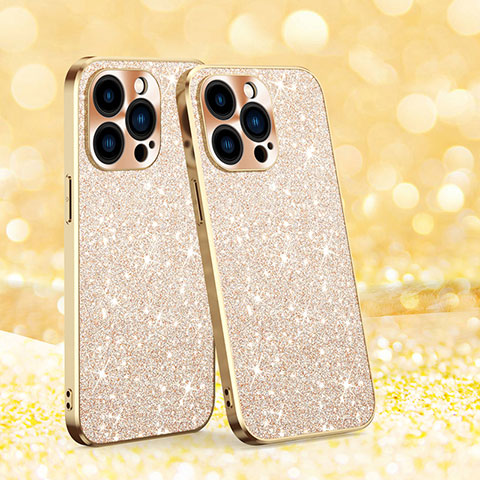 Funda Silicona Carcasa Goma Bling-Bling AC1 para Apple iPhone 13 Pro Max Oro