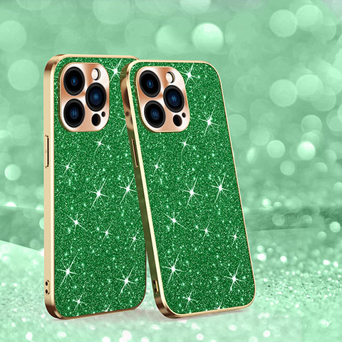 Funda Silicona Carcasa Goma Bling-Bling AC1 para Apple iPhone 13 Pro Max Verde