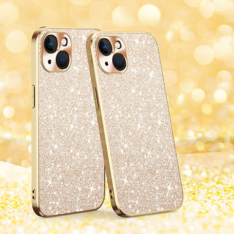 Funda Silicona Carcasa Goma Bling-Bling AC1 para Apple iPhone 14 Plus Oro