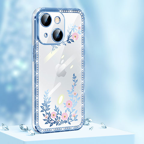 Funda Silicona Carcasa Goma Bling-Bling AT1 para Apple iPhone 13 Azul