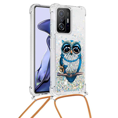 Funda Silicona Carcasa Goma Bling-Bling con Acollador Cordon Lanyard S02 para Xiaomi Mi 11T Pro 5G Multicolor