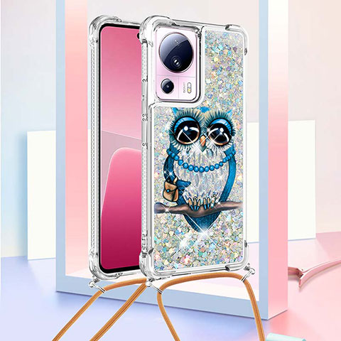 Funda Silicona Carcasa Goma Bling-Bling con Acollador Cordon Lanyard S02 para Xiaomi Mi 13 Lite 5G Multicolor