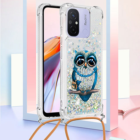 Funda Silicona Carcasa Goma Bling-Bling con Acollador Cordon Lanyard S02 para Xiaomi Redmi 12C 4G Multicolor