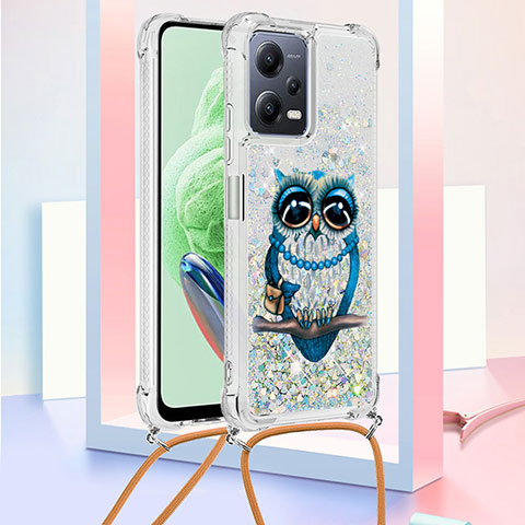 Funda Silicona Carcasa Goma Bling-Bling con Acollador Cordon Lanyard S02 para Xiaomi Redmi Note 12 5G Multicolor