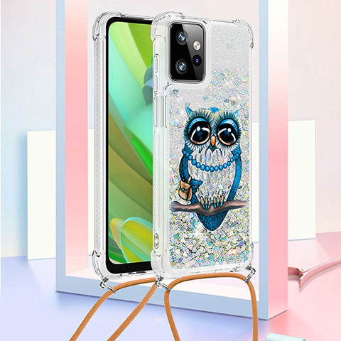 Funda Silicona Carcasa Goma Bling-Bling con Acollador Cordon Lanyard YB2 para Motorola Moto G Power 5G (2023) Multicolor