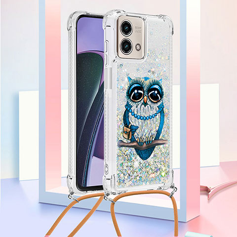 Funda Silicona Carcasa Goma Bling-Bling con Acollador Cordon Lanyard YB2 para Motorola Moto G Stylus (2023) 5G Multicolor