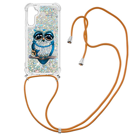 Funda Silicona Carcasa Goma Bling-Bling con Acollador Cordon Lanyard YB2 para Samsung Galaxy A34 5G Multicolor