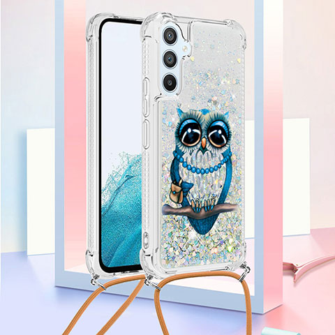 Funda Silicona Carcasa Goma Bling-Bling con Acollador Cordon Lanyard YB2 para Samsung Galaxy Quantum4 5G Multicolor