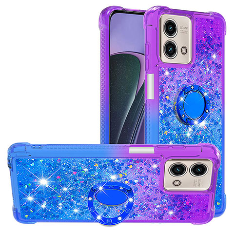 Funda Silicona Carcasa Goma Bling-Bling con Anillo de dedo Soporte YB2 para Motorola Moto G Stylus (2023) 4G Morado