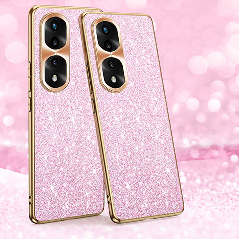 Funda Silicona Carcasa Goma Bling-Bling GS1 para Huawei Honor 70 Pro 5G Oro Rosa