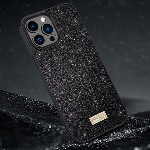 Funda Silicona Carcasa Goma Bling-Bling LD1 para Apple iPhone 13 Pro Max Negro