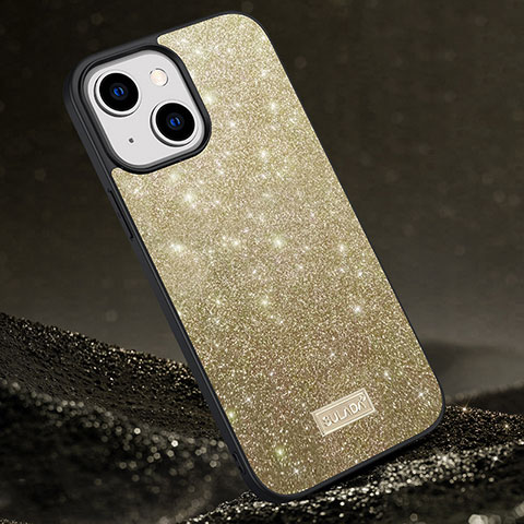 Funda Silicona Carcasa Goma Bling-Bling LD1 para Apple iPhone 15 Oro