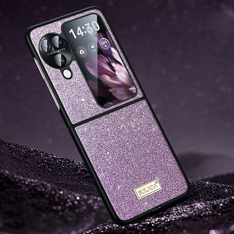 Funda Silicona Carcasa Goma Bling-Bling LD1 para Oppo Find N3 Flip 5G Morado