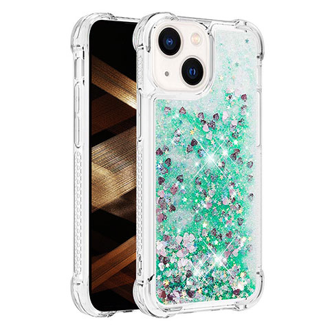 Funda Silicona Carcasa Goma Bling-Bling S01 para Apple iPhone 14 Plus Verde