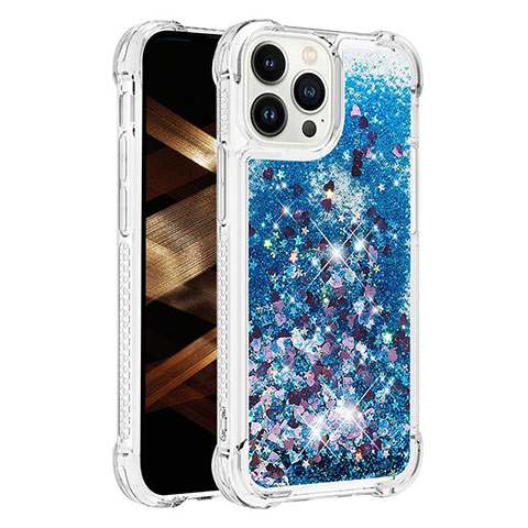 Funda Silicona Carcasa Goma Bling-Bling S01 para Apple iPhone 14 Pro Azul