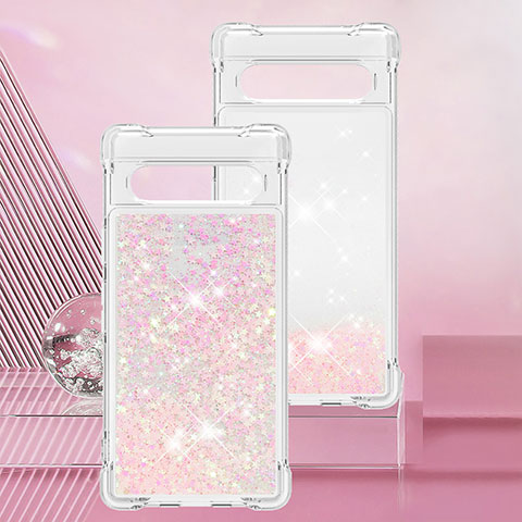 Funda Silicona Carcasa Goma Bling-Bling S01 para Google Pixel 7a 5G Rosa