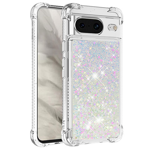 Funda Silicona Carcasa Goma Bling-Bling S01 para Google Pixel 8 5G Plata