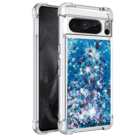 Funda Silicona Carcasa Goma Bling-Bling S01 para Google Pixel 8 Pro 5G Azul