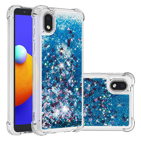 Funda Silicona Carcasa Goma Bling-Bling S01 para Samsung Galaxy A01 Core Azul