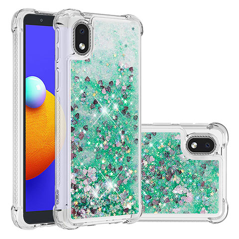 Funda Silicona Carcasa Goma Bling-Bling S01 para Samsung Galaxy A01 Core Verde