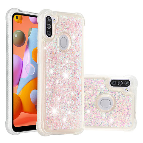 Funda Silicona Carcasa Goma Bling-Bling S01 para Samsung Galaxy A11 Rosa