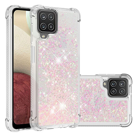 Funda Silicona Carcasa Goma Bling-Bling S01 para Samsung Galaxy A12 5G Rosa