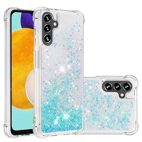 Funda Silicona Carcasa Goma Bling-Bling S01 para Samsung Galaxy A13 5G Azul Cielo