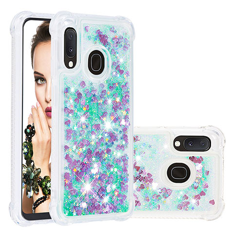 Funda Silicona Carcasa Goma Bling-Bling S01 para Samsung Galaxy A20e Verde