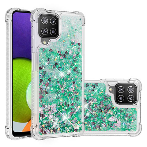 Funda Silicona Carcasa Goma Bling-Bling S01 para Samsung Galaxy A22 4G Verde