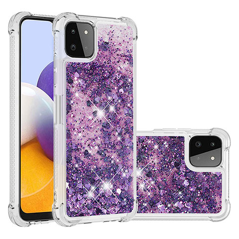 Funda Silicona Carcasa Goma Bling-Bling S01 para Samsung Galaxy A22s 5G Morado