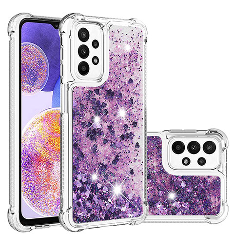 Funda Silicona Carcasa Goma Bling-Bling S01 para Samsung Galaxy A23 5G Morado