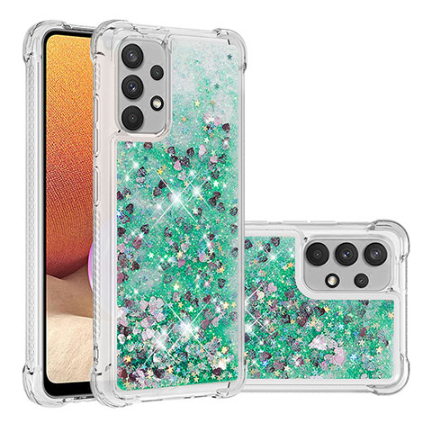 Funda Silicona Carcasa Goma Bling-Bling S01 para Samsung Galaxy A32 4G Verde