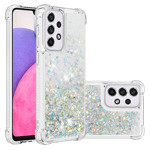 Funda Silicona Carcasa Goma Bling-Bling S01 para Samsung Galaxy A33 5G Plata