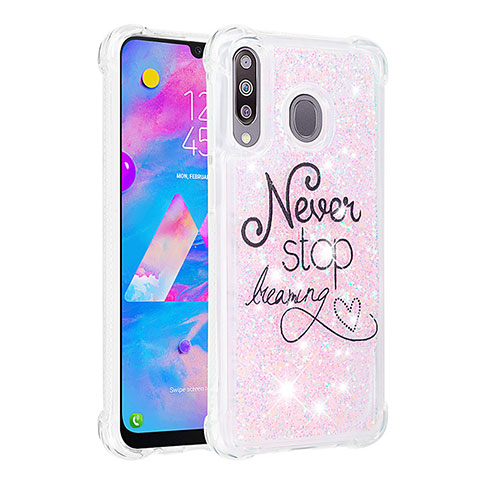 Funda Silicona Carcasa Goma Bling-Bling S01 para Samsung Galaxy A40s Rosa