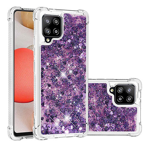 Funda Silicona Carcasa Goma Bling-Bling S01 para Samsung Galaxy A42 5G Morado