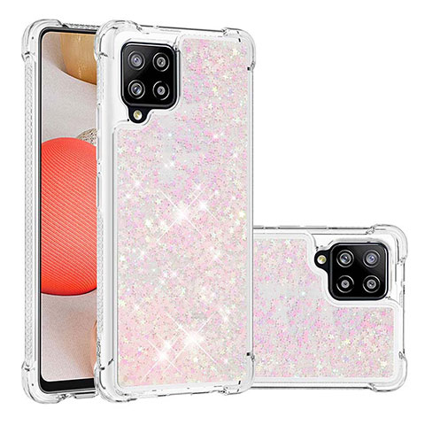 Funda Silicona Carcasa Goma Bling-Bling S01 para Samsung Galaxy A42 5G Rosa