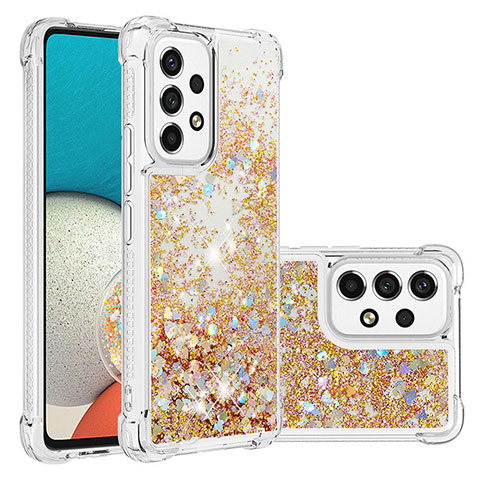 Funda Silicona Carcasa Goma Bling-Bling S01 para Samsung Galaxy A53 5G Oro