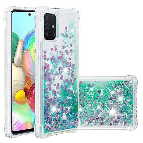 Funda Silicona Carcasa Goma Bling-Bling S01 para Samsung Galaxy A71 5G Verde