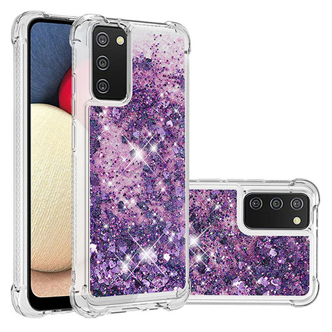 Funda Silicona Carcasa Goma Bling-Bling S01 para Samsung Galaxy F02S SM-E025F Morado