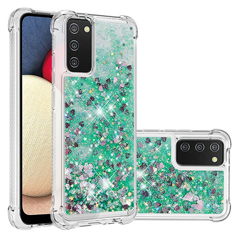 Funda Silicona Carcasa Goma Bling-Bling S01 para Samsung Galaxy F02S SM-E025F Verde