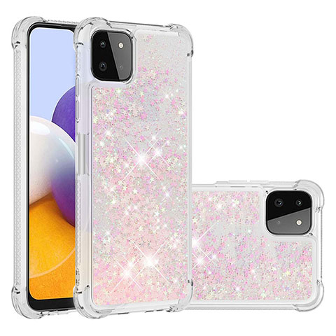 Funda Silicona Carcasa Goma Bling-Bling S01 para Samsung Galaxy F42 5G Rosa