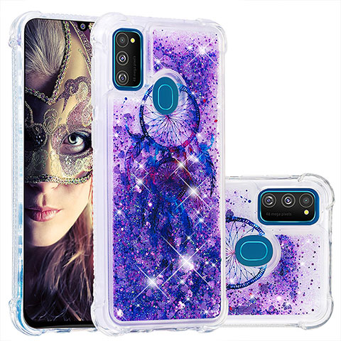 Funda Silicona Carcasa Goma Bling-Bling S01 para Samsung Galaxy M30s Morado