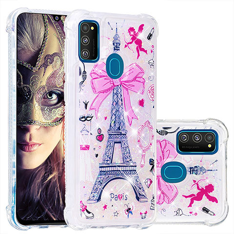 Funda Silicona Carcasa Goma Bling-Bling S01 para Samsung Galaxy M30s Rosa